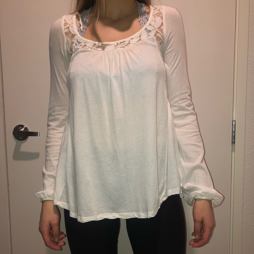 Open back lace blouse!